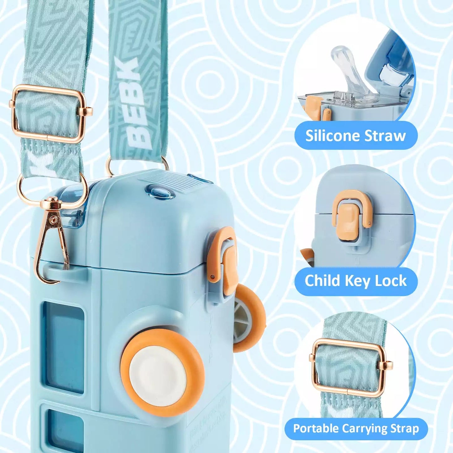 Bus Shape Water Bottle With Straw